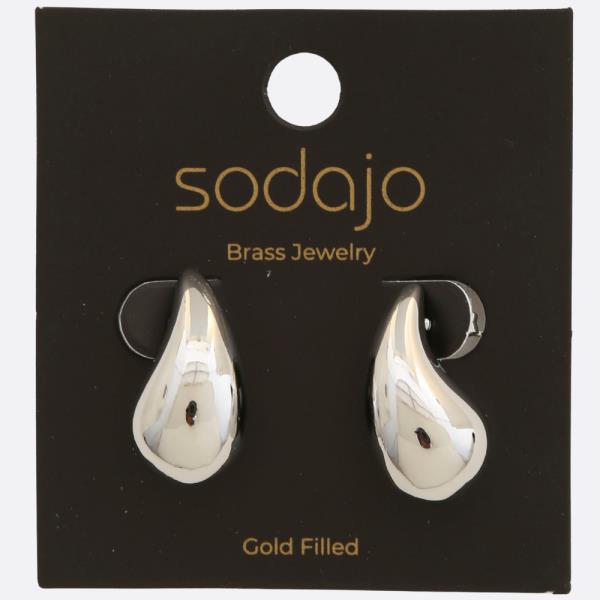 SODAJO TEARDROP DOME GOLD FILLED EARRING