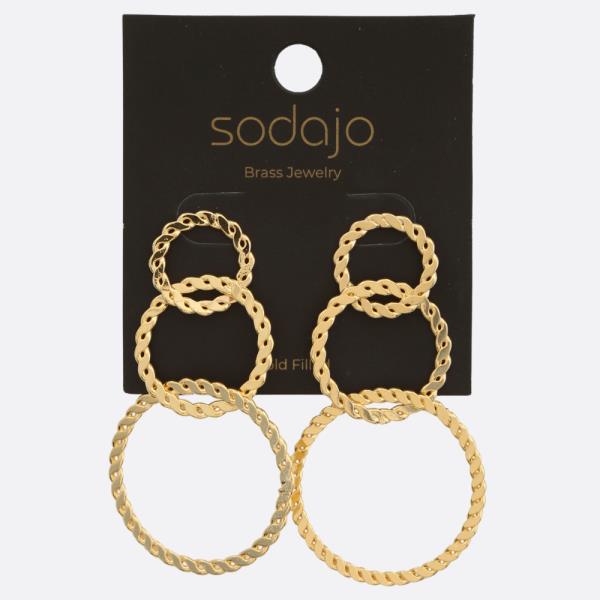 SODAJO CIRCLE LINK GOLD FILLED EARRING