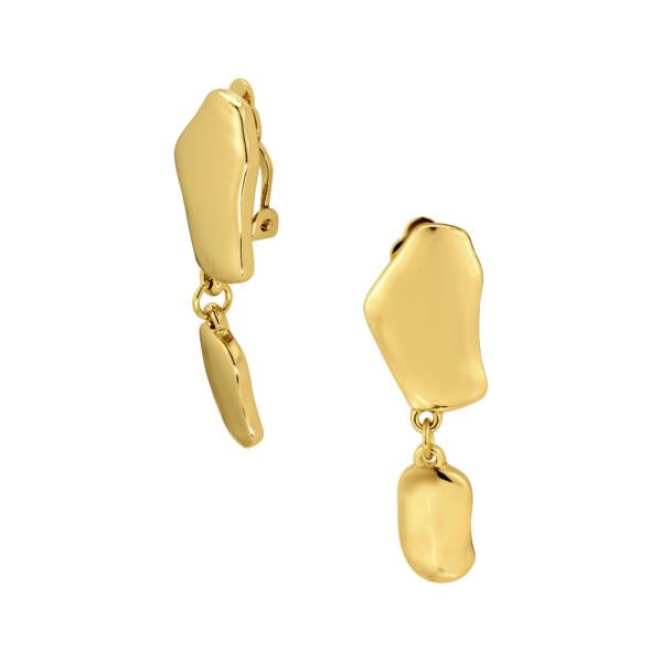 METAL ORGANIC CLIP-ON EARRING