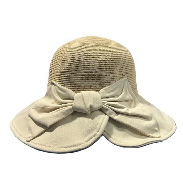 STRAW BACK RIBBON BAND SUN HAT