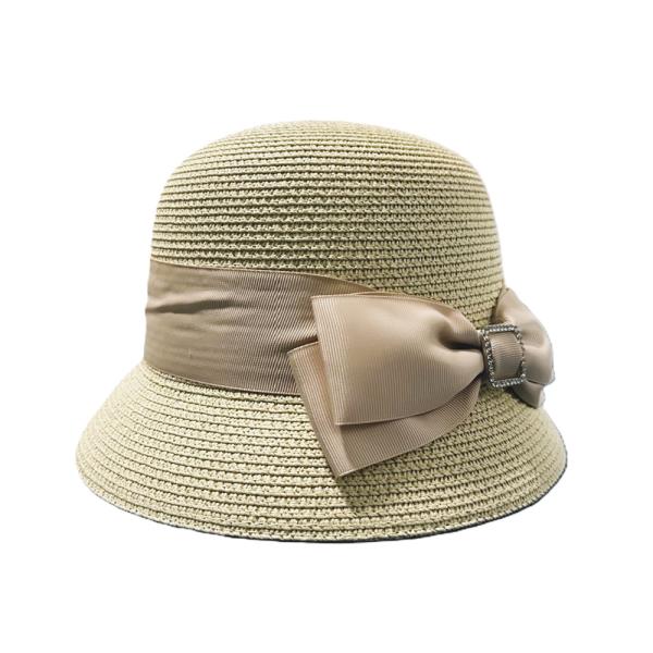 STRAW BAND PANAMA BUCKET SUN HAT