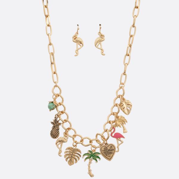 TROPICAL CHARM METAL NECKLACE