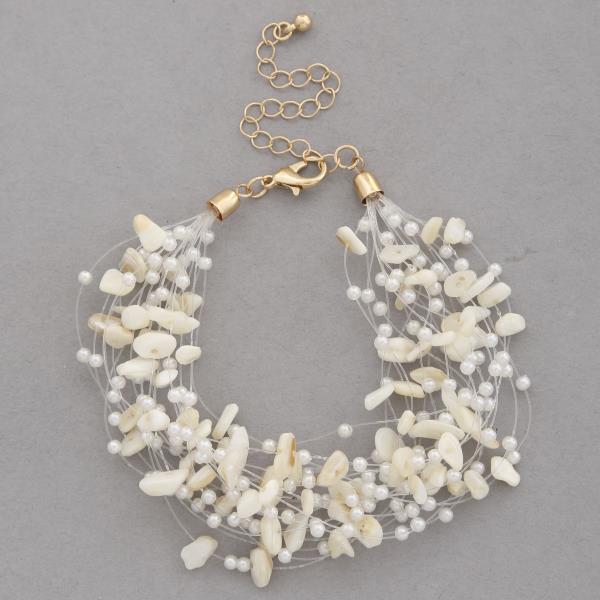 BEADED WIRE LAYERED BRACELET