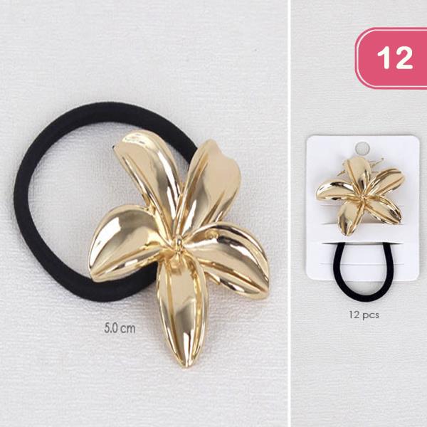 METAL FLOWER HAIR TIE (12 UNITS)