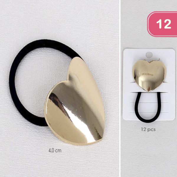 METAL HEART HAIR TIE (12 UNITS)