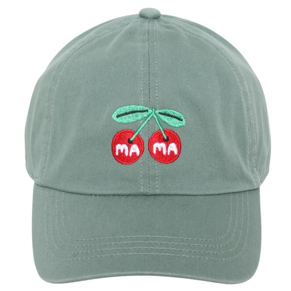 MAMA IN CHERRY EMBROIDERY BASEBALL CAP