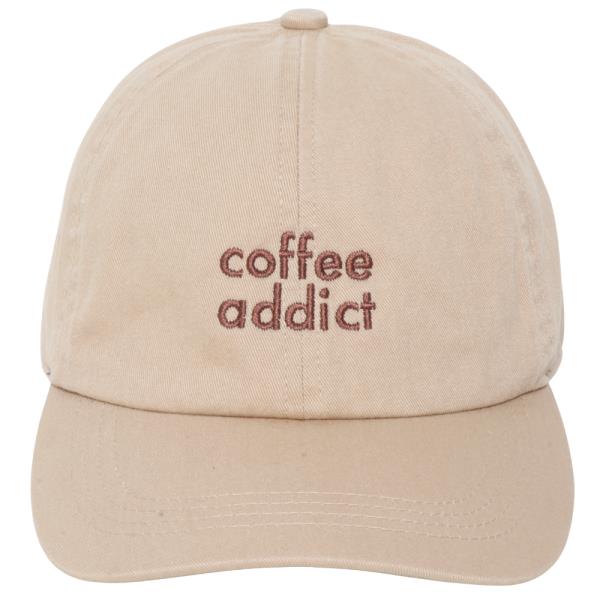 COFFEE ADDICT EMBROIDERY IN COTTON BASEBALL CAP