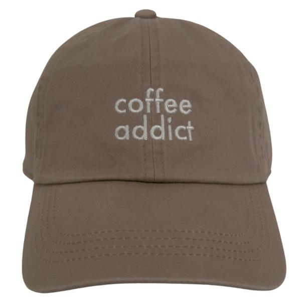 COFFEE ADDICT EMBROIDERY IN COTTON BASEBALL CAP