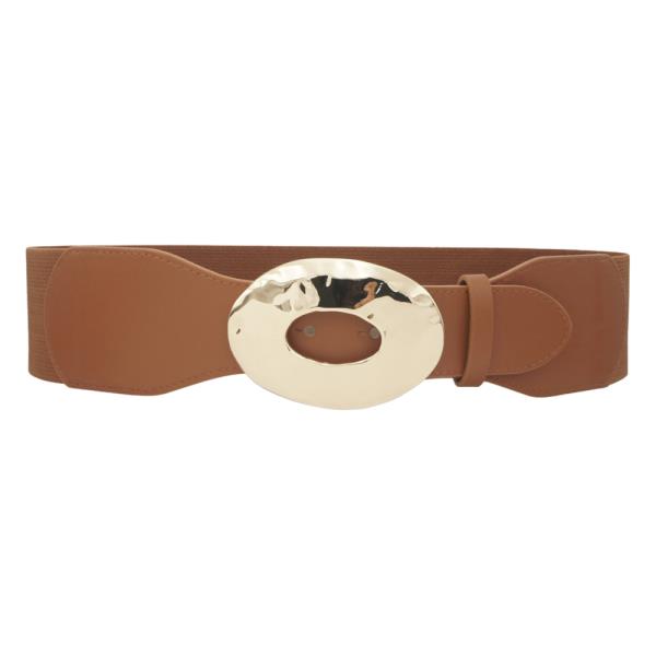 POUNDED CUT-OUT CIRCLE BUCKLE ELASTIC BELT