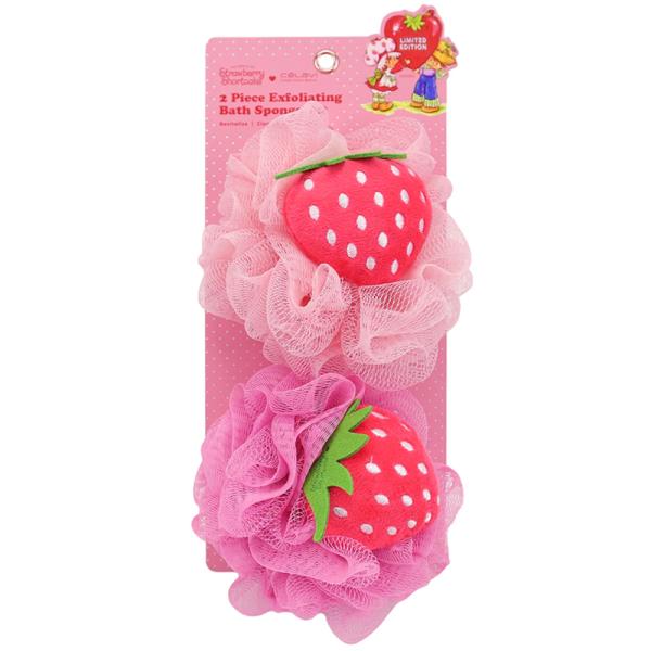 CELAVI STRAWBERRY SHORTCAKE 2PC BATH SPONGE SET