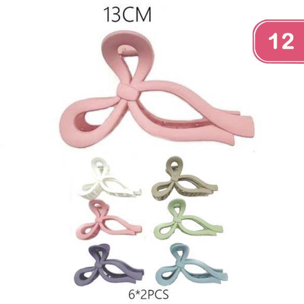 RIBBON HAIR CLAW JAW CLIP (12 UNITS)