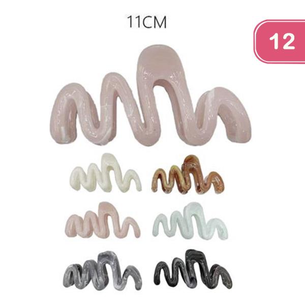 WAVY HAIR CLAW JAW CLIP (12 UNITS)