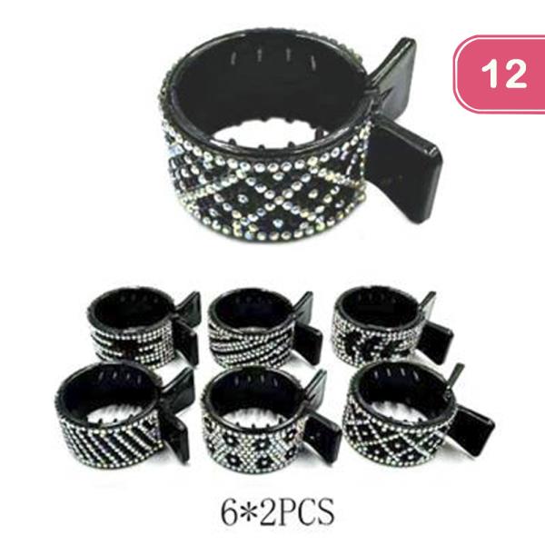 RHINESTONE HAIR CLAW JAW CLIP (12 UNITS)