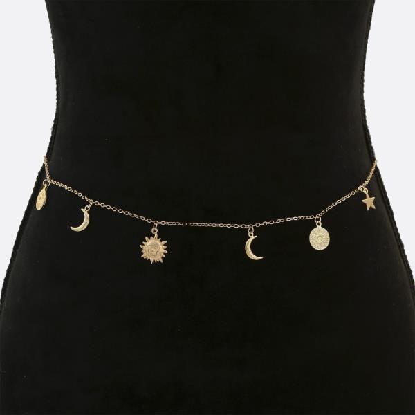 SDJ MOON STAR CHARM METAL BELLY CHAIN BELT