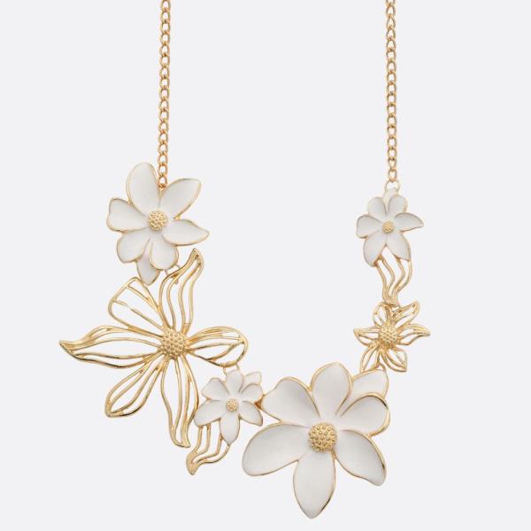 SDJ FLOWER LINK METAL NECKLACE