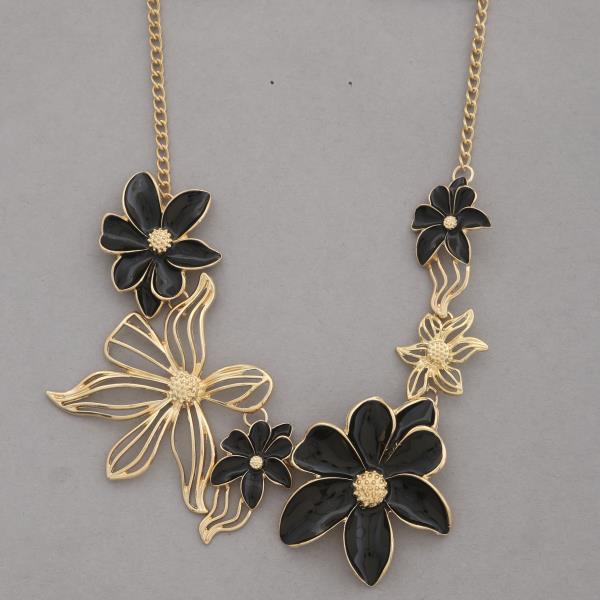 SDJ FLOWER LINK METAL NECKLACE