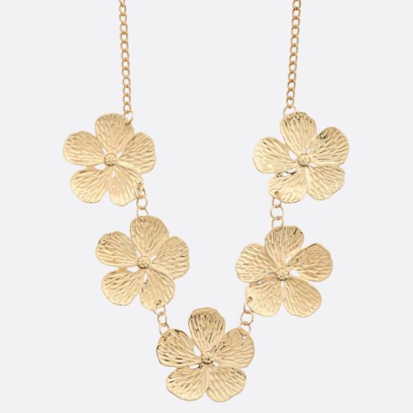 SDJ FLOWER METAL LINK NECKLACE