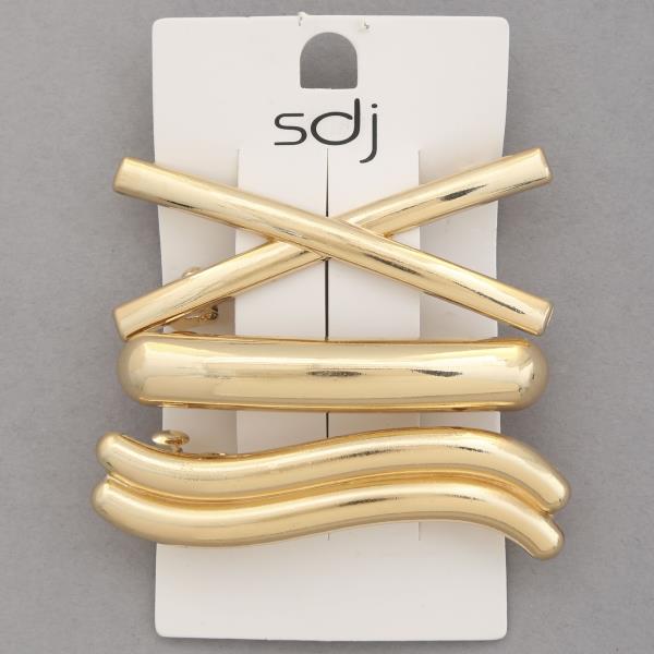 SDJ CRISS CROSS ASSORTED METAL HAIR PIN SET