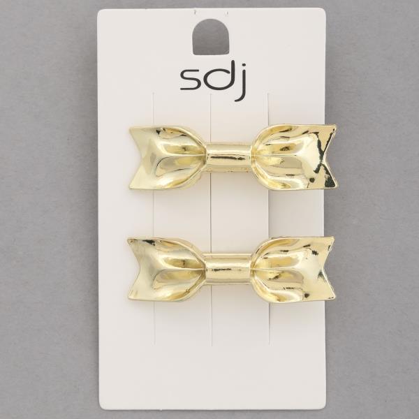 SDJ DOUBLE BOW METAL HAIR PIN SET