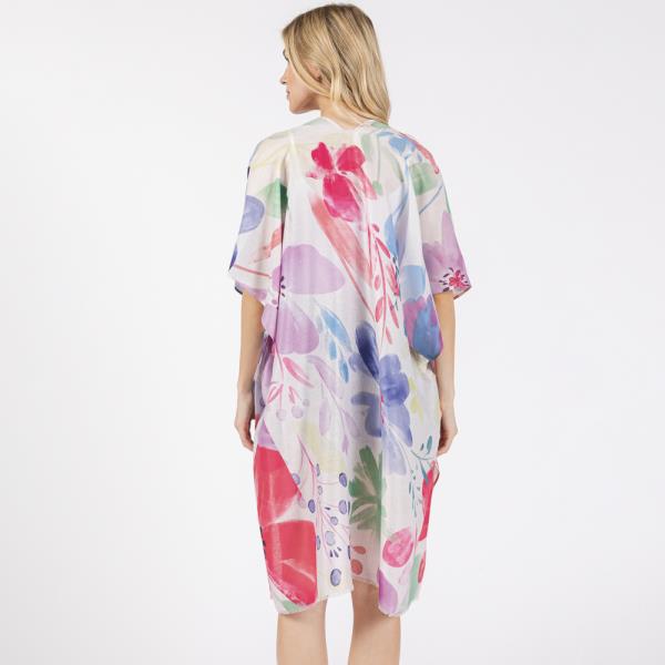 (ONLINE ONLY) WATERCOLOR FLOWER PRINT KIMONO