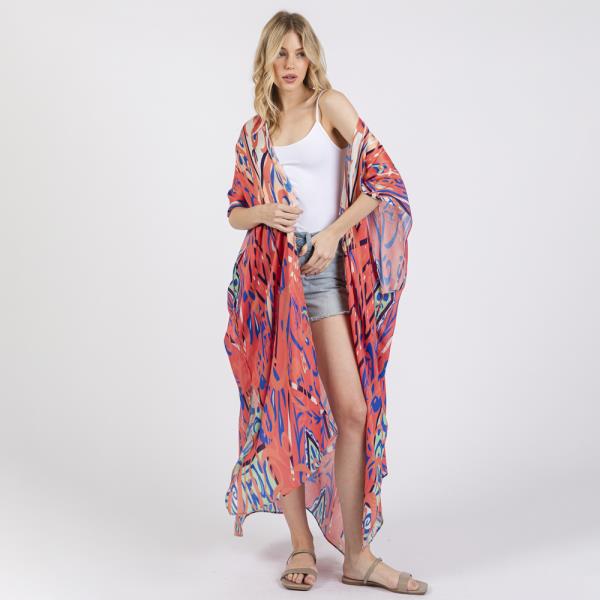 (ONLINE ONLY) BOHO PRINT OPEN FRONT LONG KIMONO