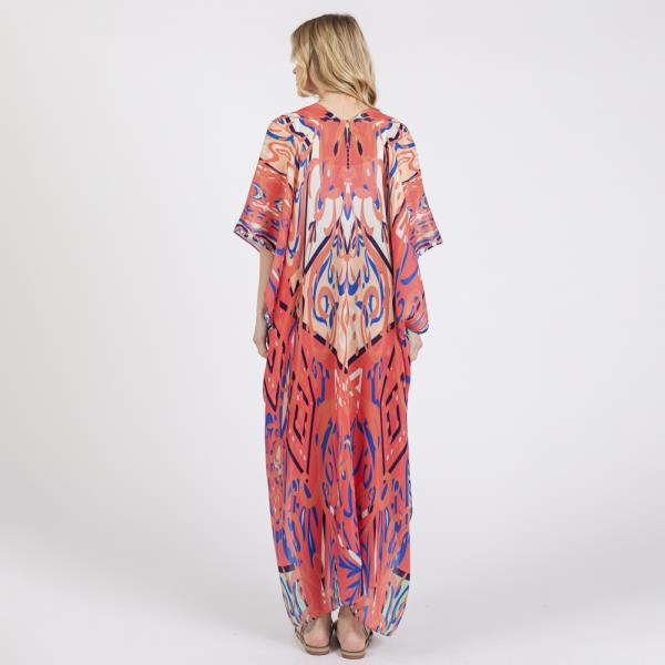 (ONLINE ONLY) BOHO PRINT OPEN FRONT LONG KIMONO