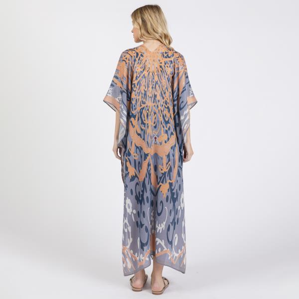 (ONLINE ONLY) BOHO PRINT OPEN FRONT LONG KIMONO