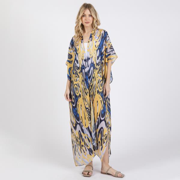 (ONLINE ONLY) BOHO PRINT OPEN FRONT LONG KIMONO