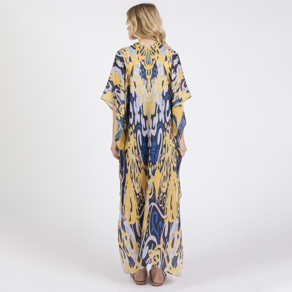 (ONLINE ONLY) BOHO PRINT OPEN FRONT LONG KIMONO