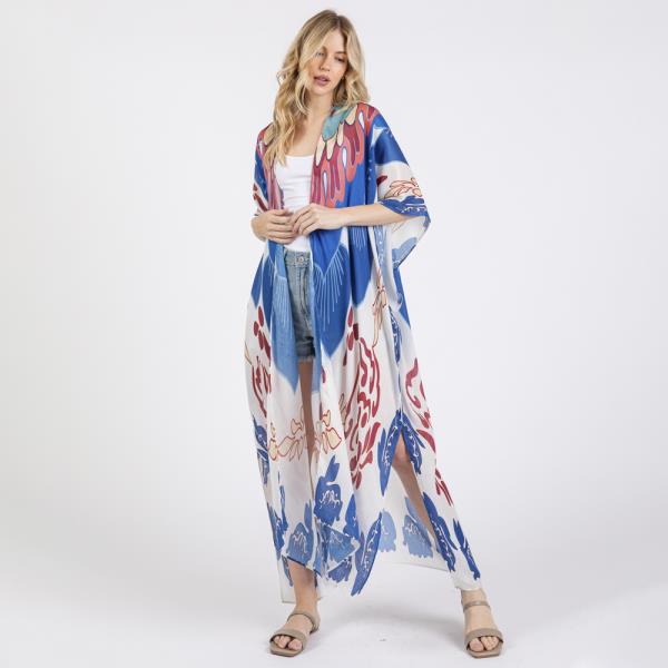 (ONLINE ONLY) BOHO PRINT OPEN FRONT LONG KIMONO