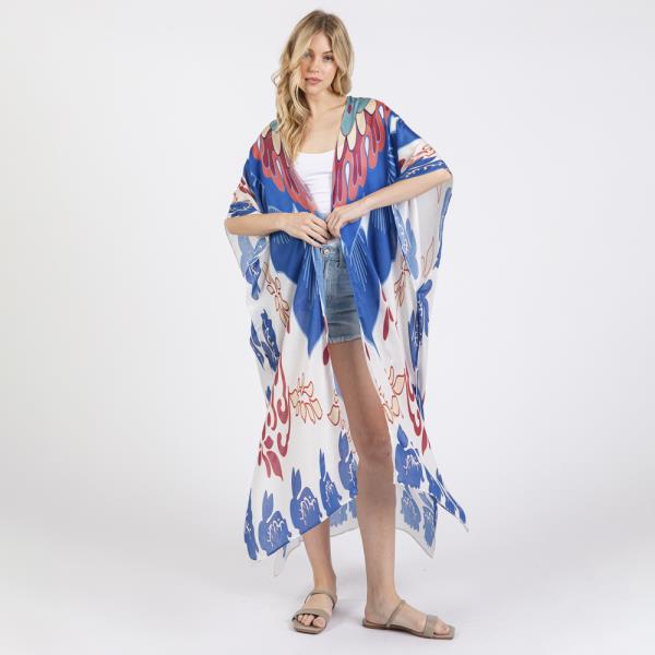 (ONLINE ONLY) BOHO PRINT OPEN FRONT LONG KIMONO