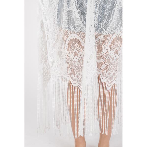 (ONLINE ONLY) ELEGANT LACE FRINGE COVER UP KIMONO