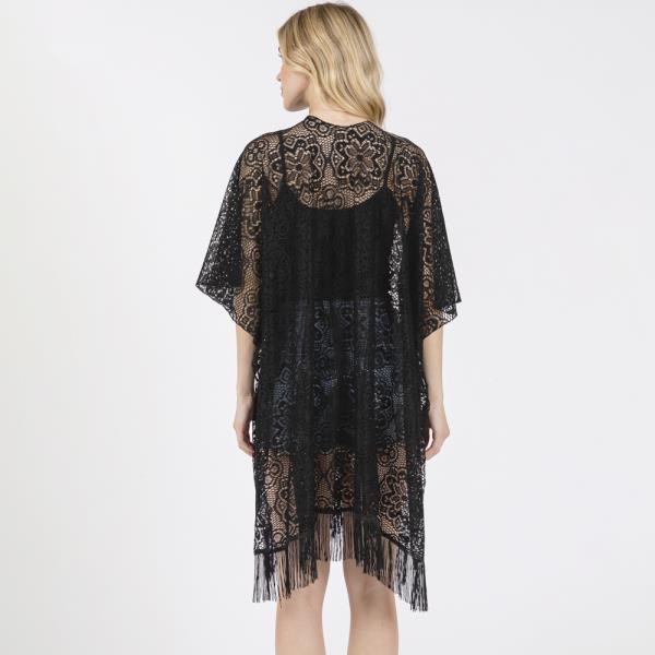 (ONLINE ONLY) FLOWER PATTERN CROCHET LACE TASSEL COVER UP