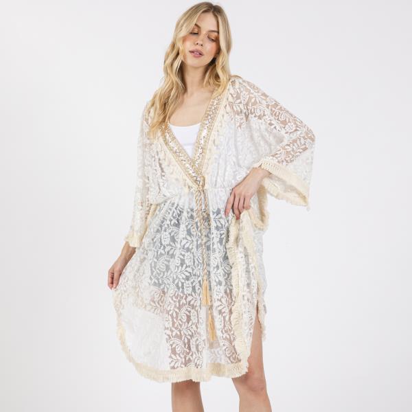 (ONLINE ONLY) FLOWER LACE TASSEL DECO COVER UP