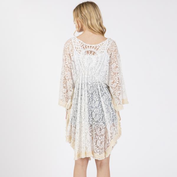 (ONLINE ONLY) FLOWER LACE TASSEL DECO COVER UP