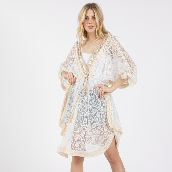 (ONLINE ONLY) FLOWER LACE TASSEL DECO COVER UP