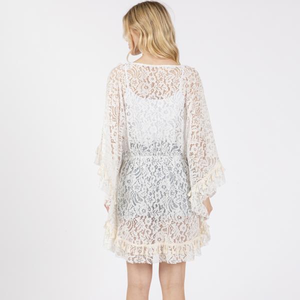 (ONLINE ONLY) FLOWER LACE TASSEL DECO COVER UP