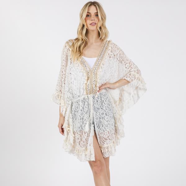 (ONLINE ONLY) FLOWER LACE TASSEL DECO COVER UP