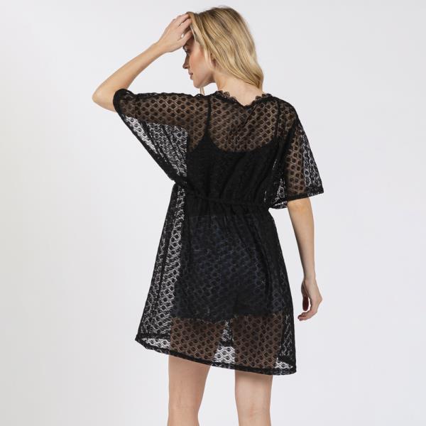 (ONLINE ONLY) V-NECK DETAILED CROCHET LACE COVER UP