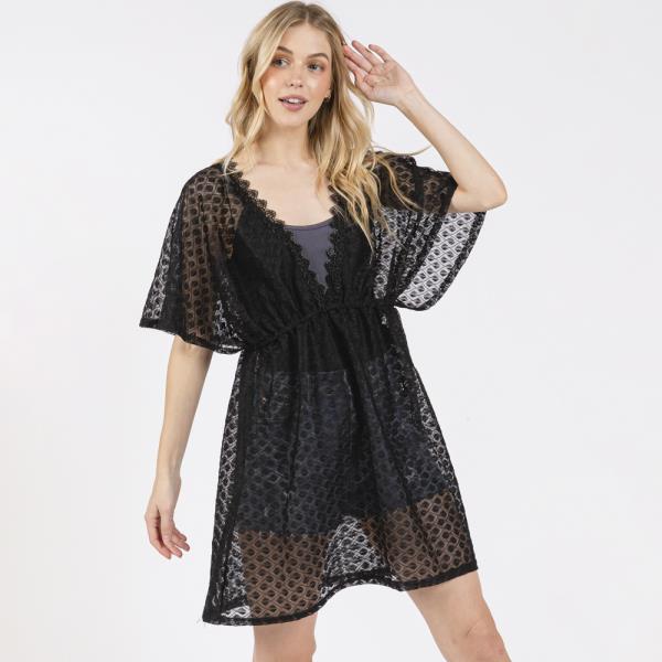 (ONLINE ONLY) V-NECK DETAILED CROCHET LACE COVER UP