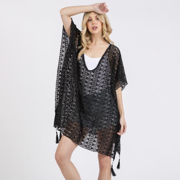 (ONLINE ONLY) CROCHET LACE TASSEL COVER UP