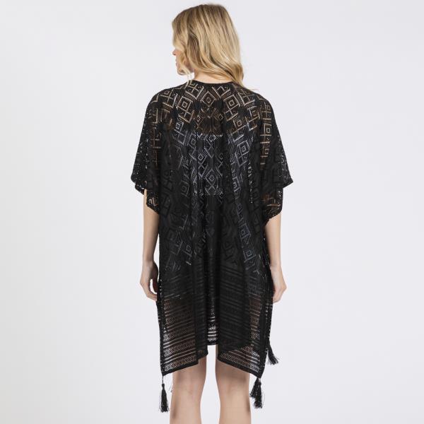 (ONLINE ONLY) GEOMETRIC PATTERN TASSEL COVER UP