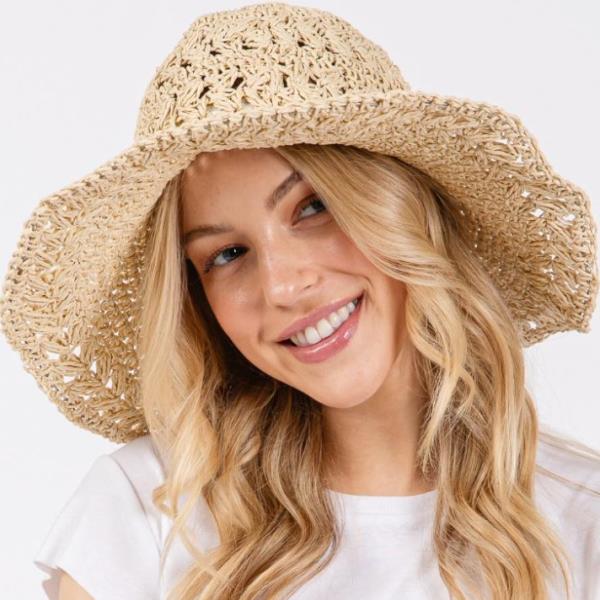 CROCHET STRAW SUN HAT