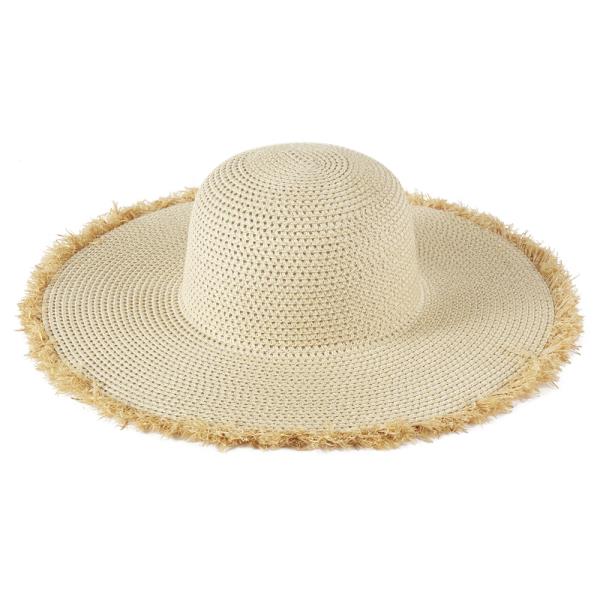 (ONLINE ONLY) FRAYED EDGE FLOPPY STRAW HAT