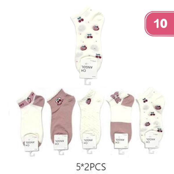 CHERRY ANKLE SOCKS (10 UNITS)