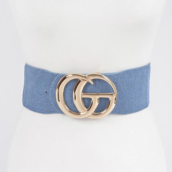 CG METAL BUCKLE DENIM PLUS SIZE ELASTIC BELT