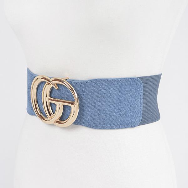 CG METAL BUCKLE DENIM PLUS SIZE ELASTIC BELT