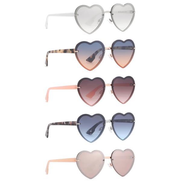 RIMLESS HEART SHAPE METAL SUNGLASSES 1DZ