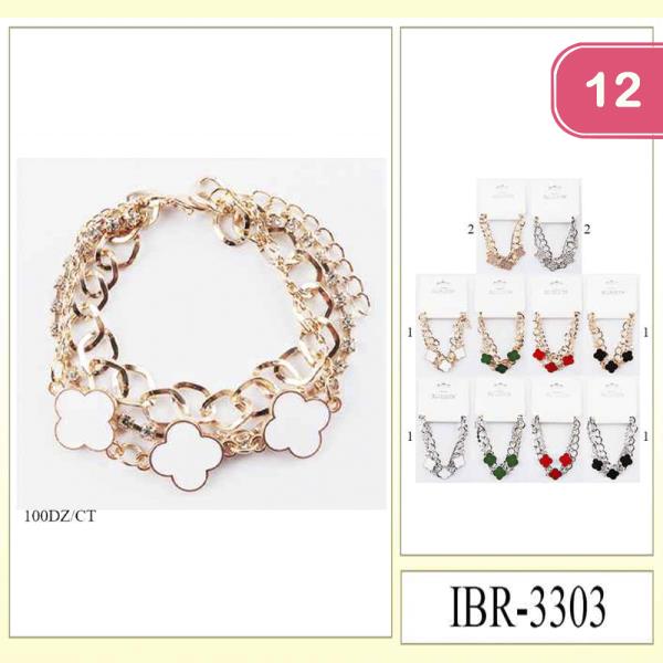 CLOVER CHAIN BRACELET (12 UNITS)