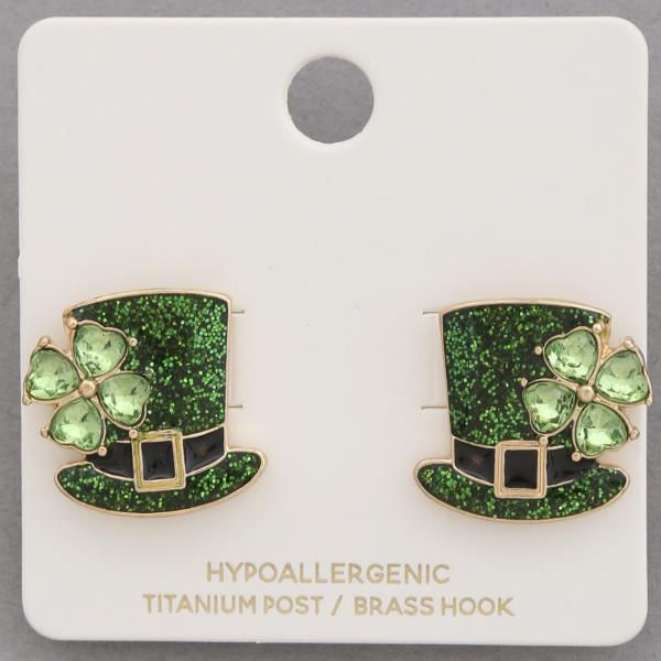 ST PATRICK`S HAT EARRING